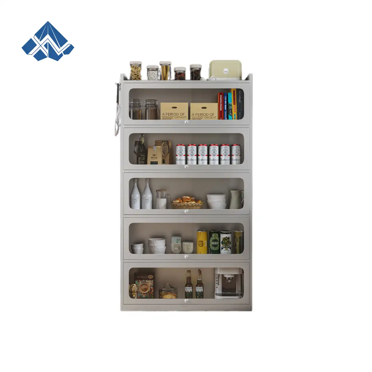 Stainless Steel 5-door Flip-top Cabinet